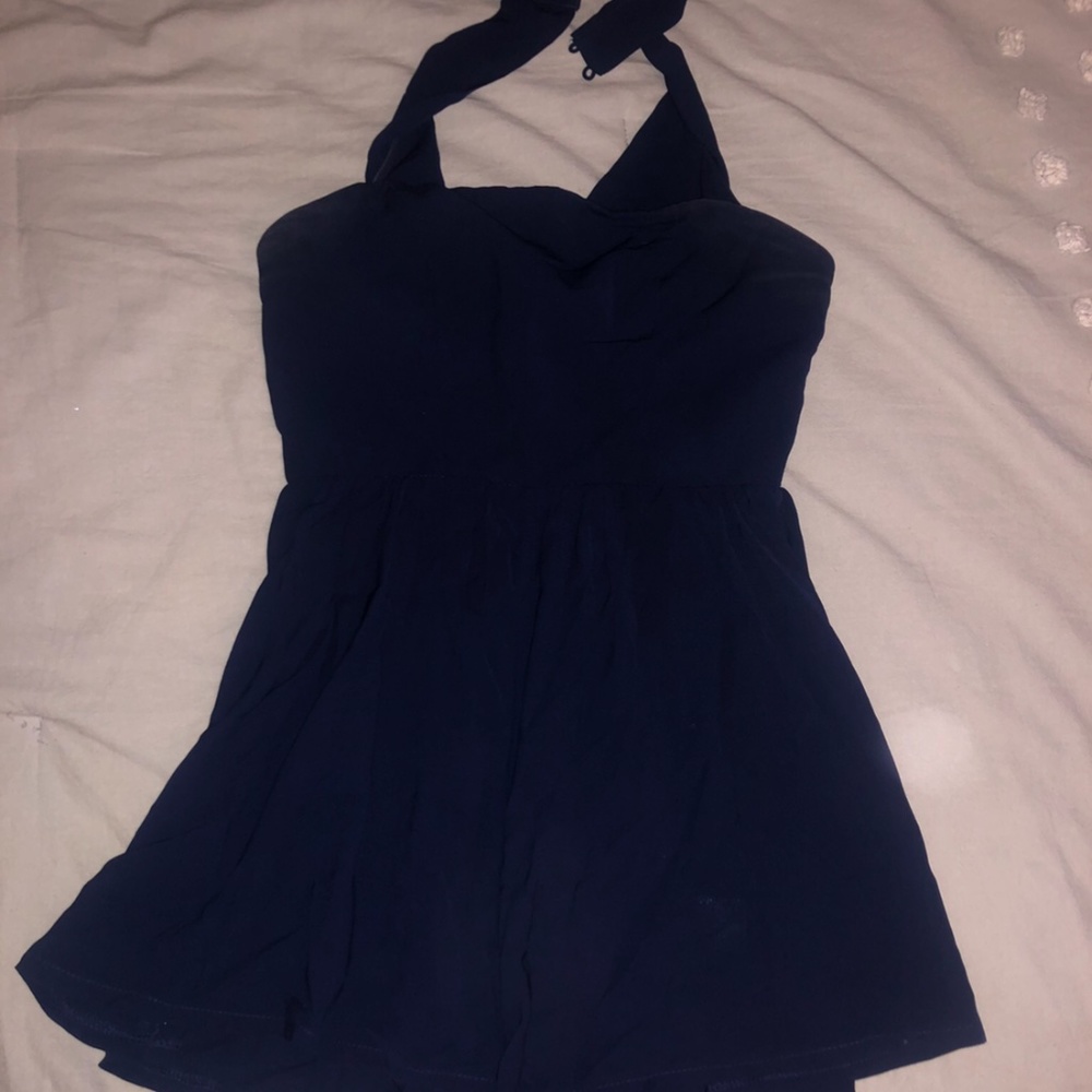 Peppermayo Navy romper with choker attached